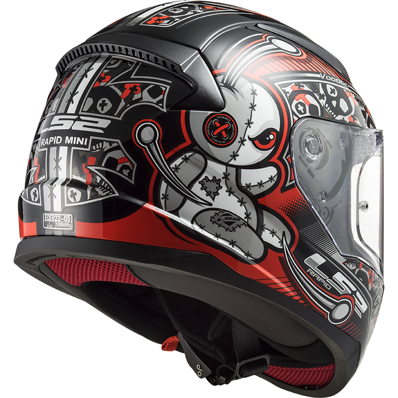 Casco LS2 FF353 Rapid mini Kids Voodoo nero/rosso