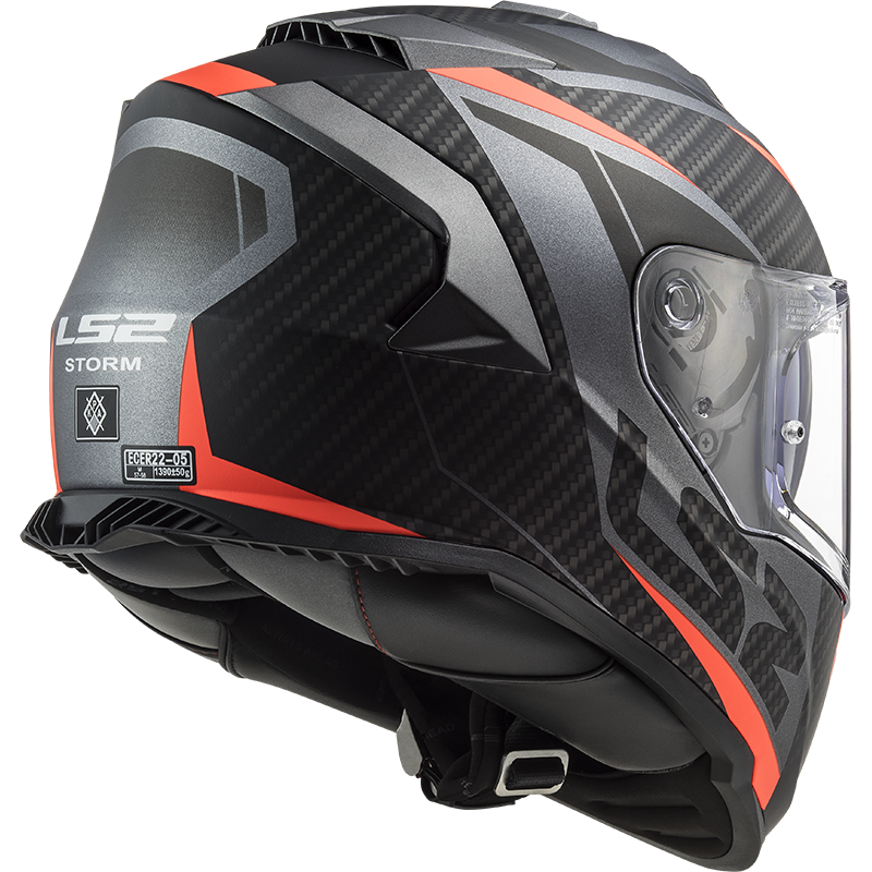 LS2 FF800 Storm II racer Matt titanium fluor oranje