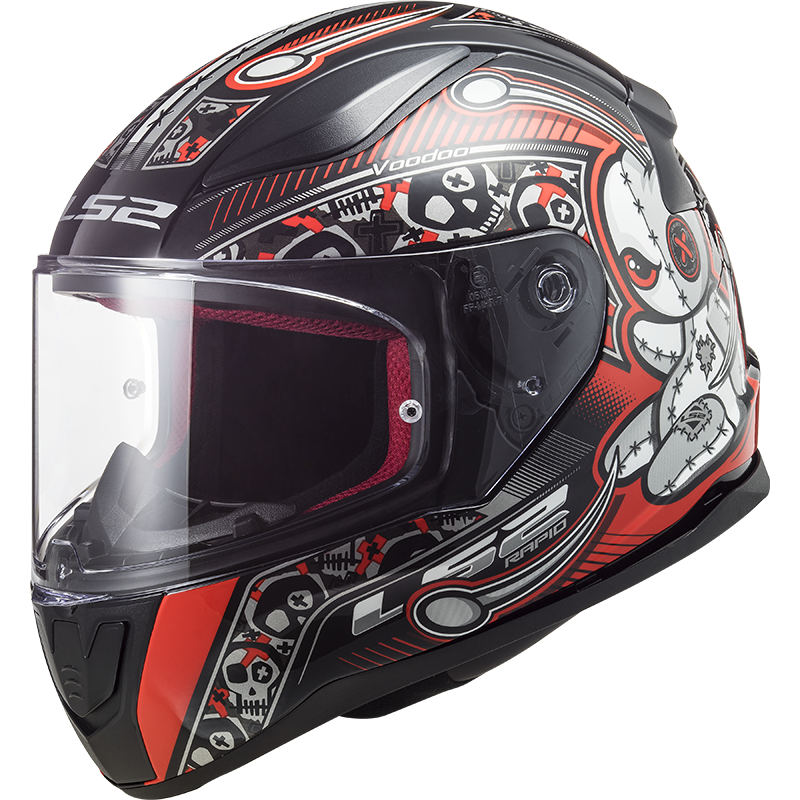 Casco LS2 FF353 Rapid mini Kids Voodoo nero/rosso