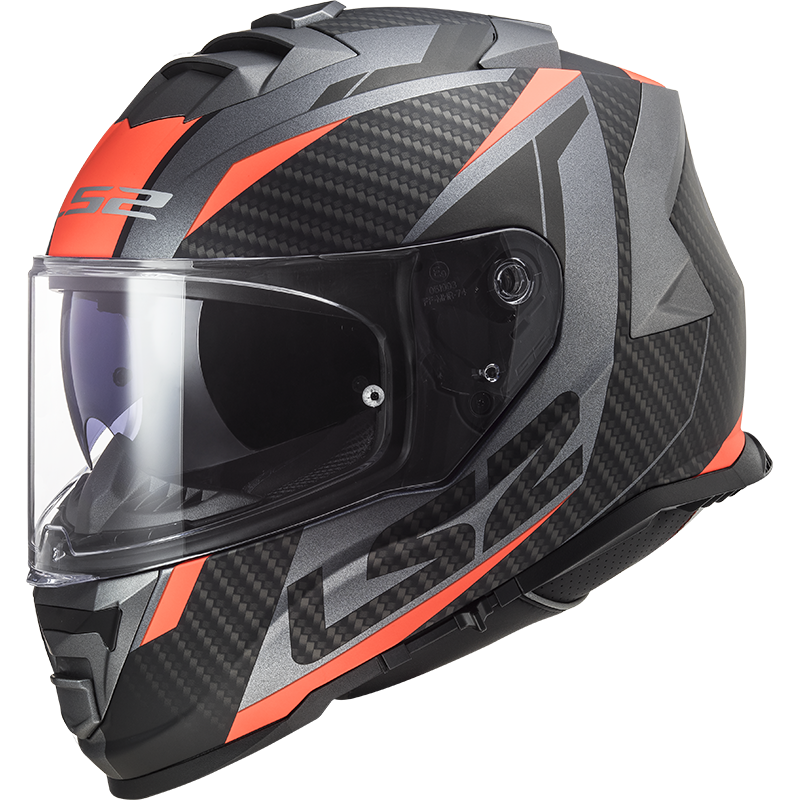 LS2 FF800 Storm II racer Matt titanium fluor oranje
