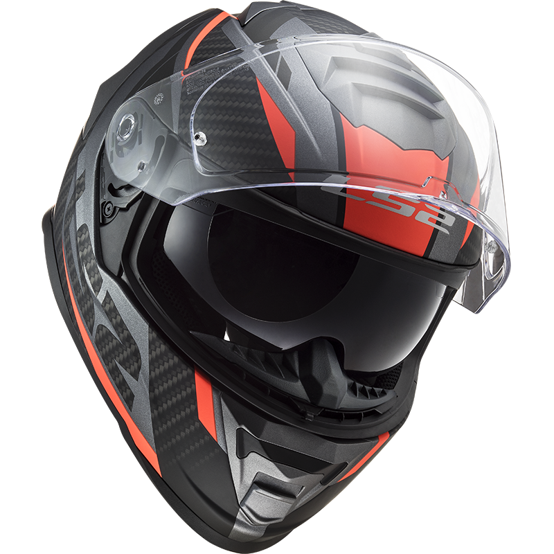 LS2 FF800 Storm II racer Matt titanium fluor oranje