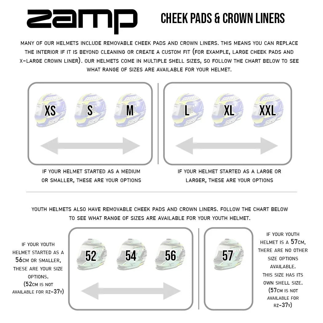 Zamp RZ-70E cheekpads - KartKings