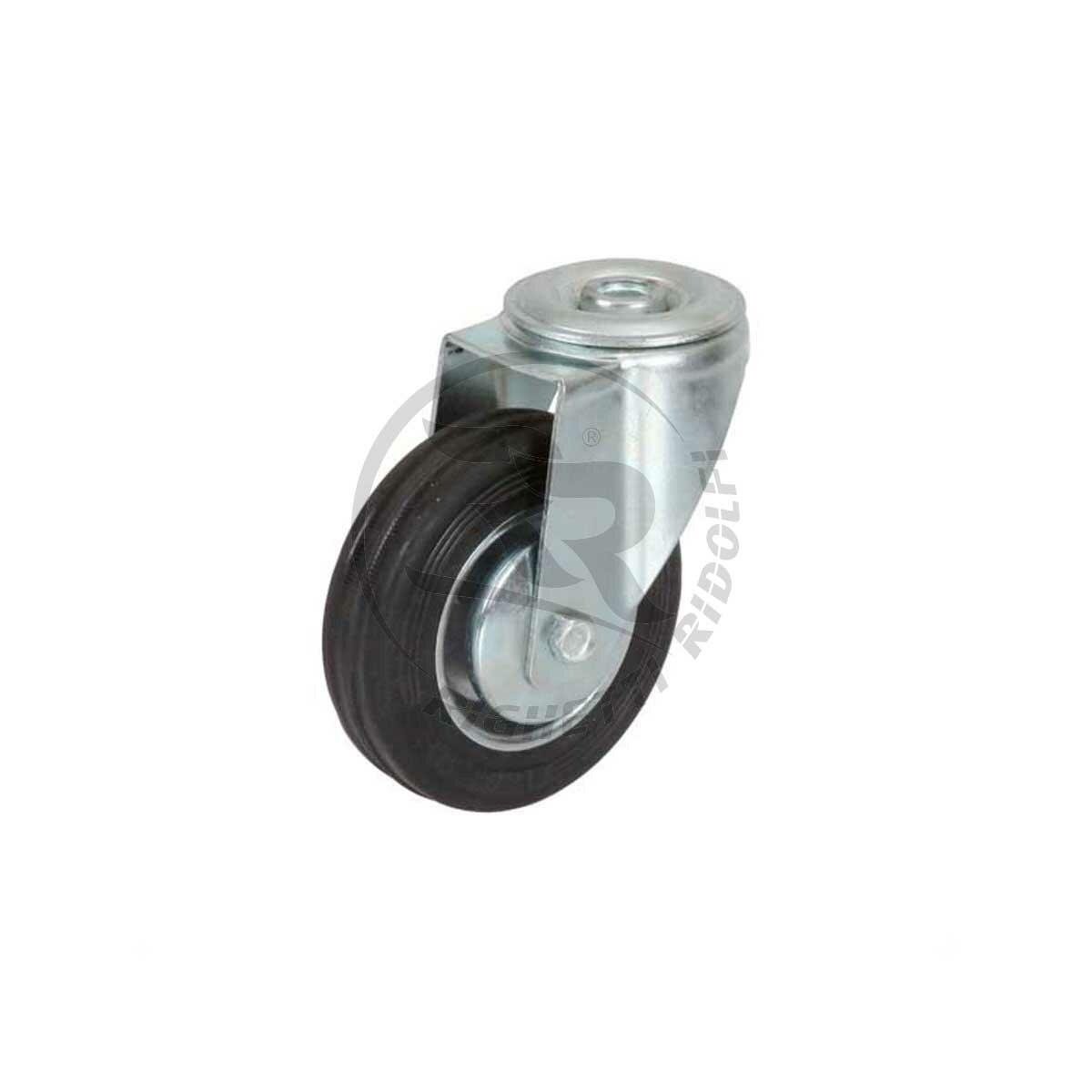 RR rubber wiel compleet voor kartbok 100 mm