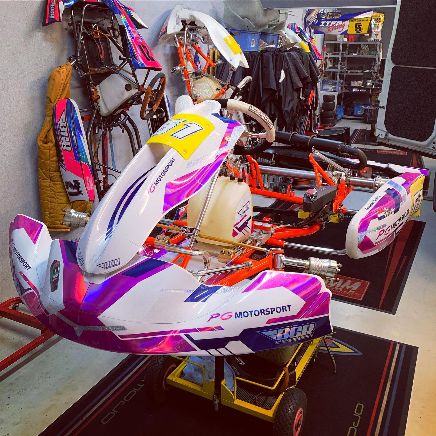 Design personalizzato del set di adesivi per il karting