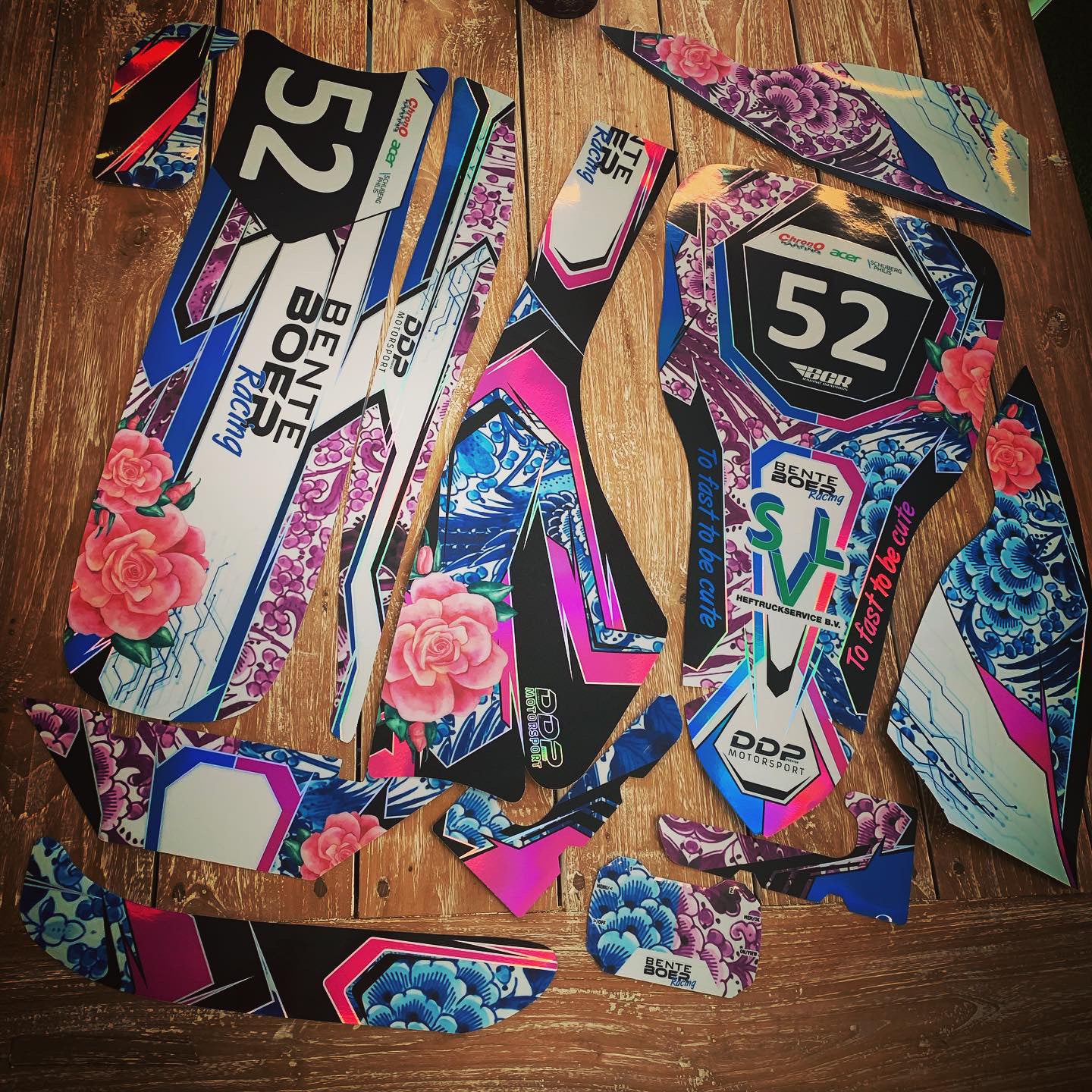 Design personalizzato del set di adesivi per il karting