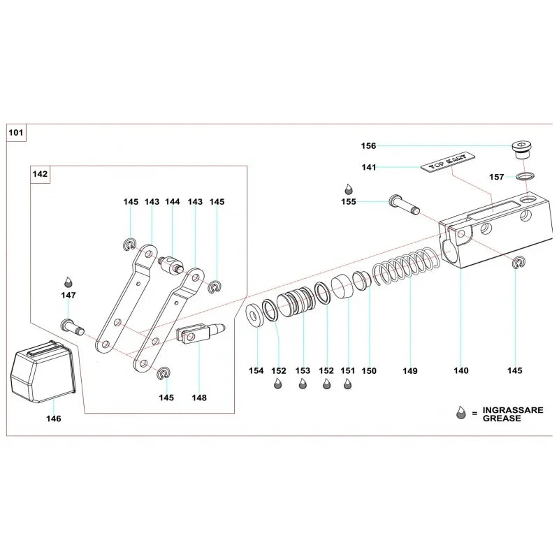 Top Kart mini stof afdichting rubber rempomp - KartKings