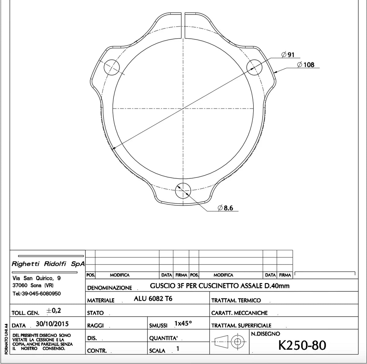 RR achteras lager houder 40/50 mm x 80 - KartKings