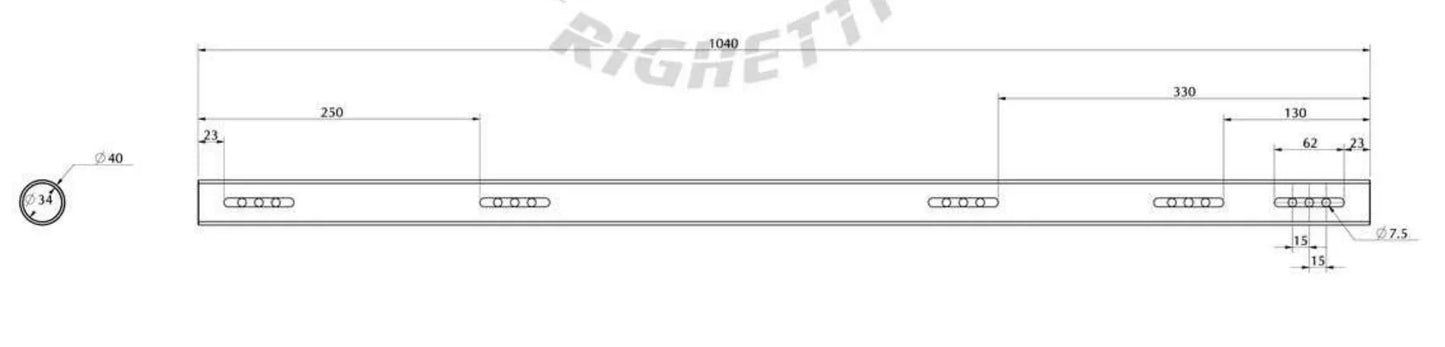 RR achteras 40x1020x3mm - KartKings