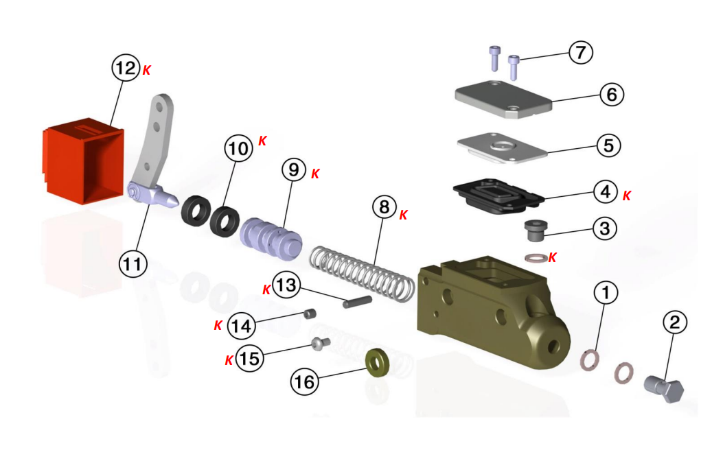 Kit revisione pompa freno IPK 19MM