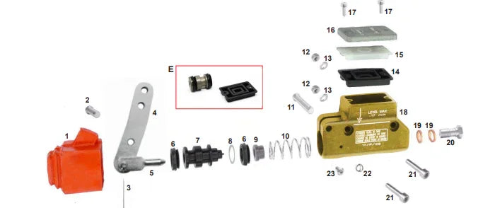 CRG pen hoofremscilinder 16mm - KartKings