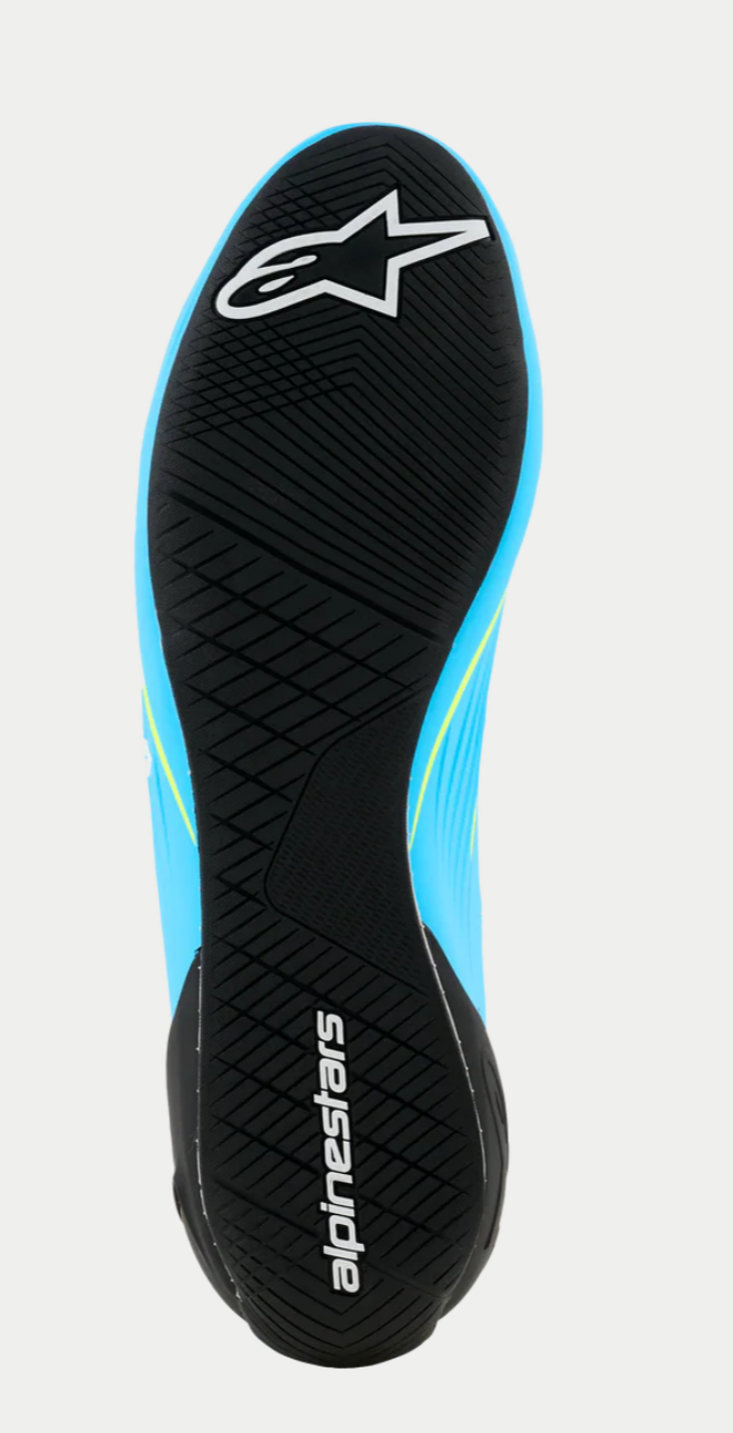 Scarpe da karting Alpinestars Supertech K FIA, azzurre/gialle fluorescenti