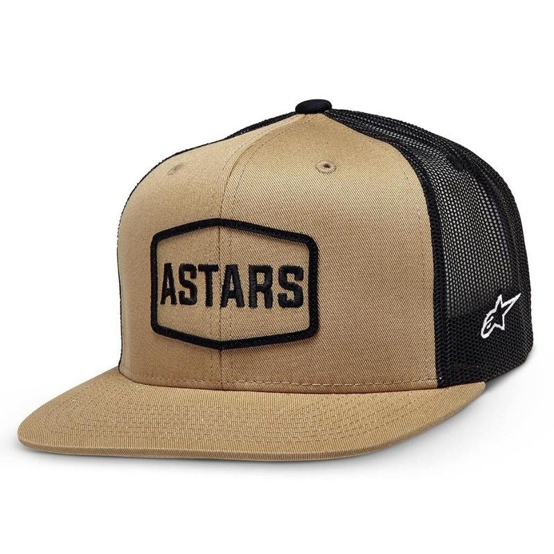Cappellino da camionista Alpinestars con cornice sabbia/nero