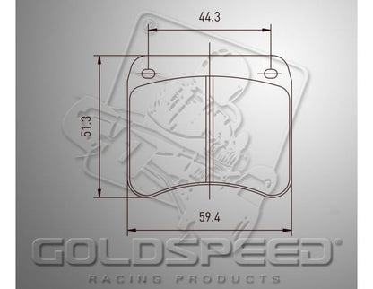 Set di remblok Goldspeed KC-KELGATE TIPO 13,5 MM POSTERIORE