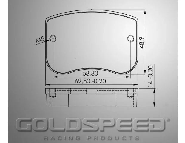 Set di remblok Goldspeed DINO-CAROLI TIPO NOLEGGIO POSTERIORE (COMPOSTO NOLEGGIO) 2 PEZZI