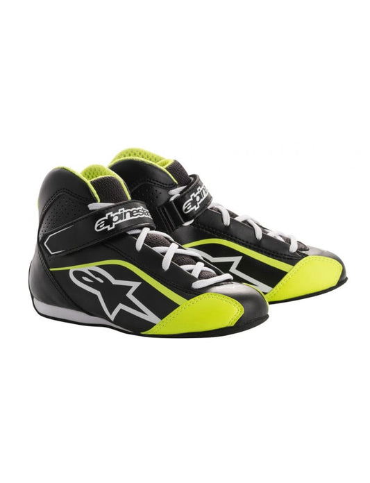 Alpinestars Tech-1 K S (scarpe da kart per bambini) NERO/BIANCO/GIALLO FLUO