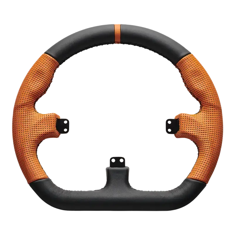 Asetek SimSports closed D orange leather rim
