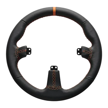 Asetek SimSports Round Black Leather Steering Wheel Rim - KartKings