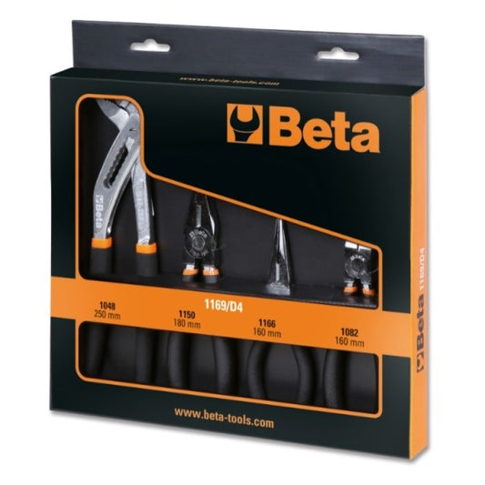 Set di pinze Beta da 4 pezzi (taglio, punta, combinazione, pompa dell'acqua)
