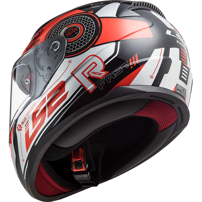 LS2 FF353 Rapid stratus Zwart/rood/zilver