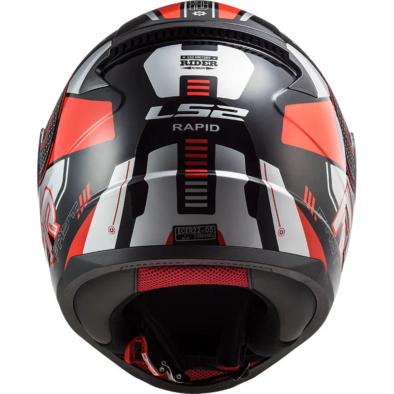 LS2 FF353 Rapid Stratus zwart/rood/zilver - KartKings