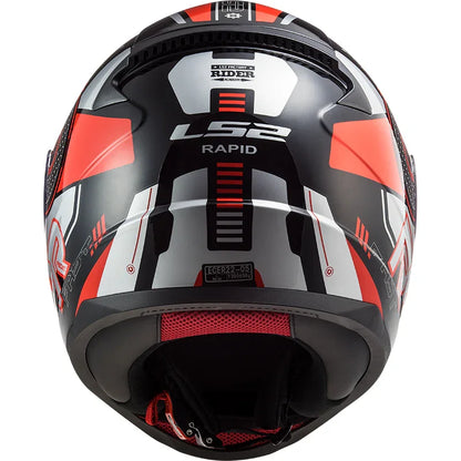 LS2 FF353 Rapid Stratus zwart/rood/zilver - KartKings