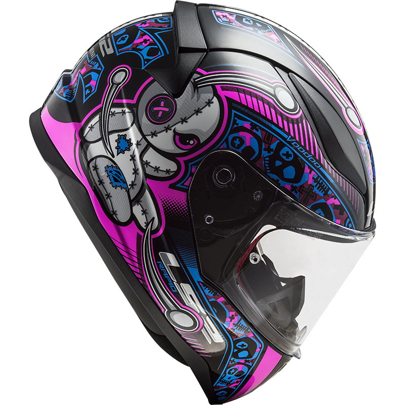 LS2 FF353 Rapid mini Kids helm Voodoo zwart/roze