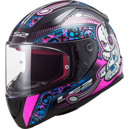 LS2 FF353 Rapid mini Kids helm Voodoo zwart/roze