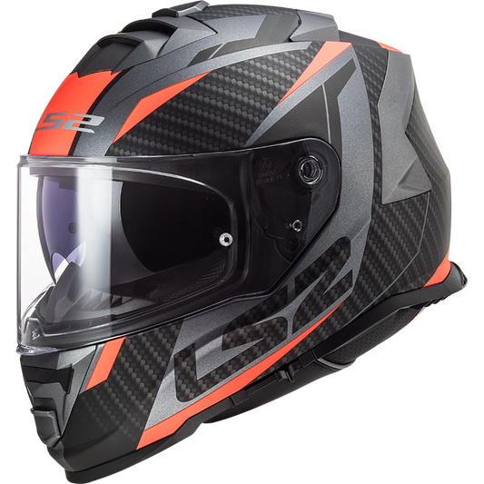 LS2 FF800 Storm II racer Matt titanium fluor oranje
