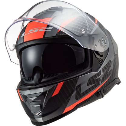LS2 FF800 Storm II racer Matt titanium fluor oranje