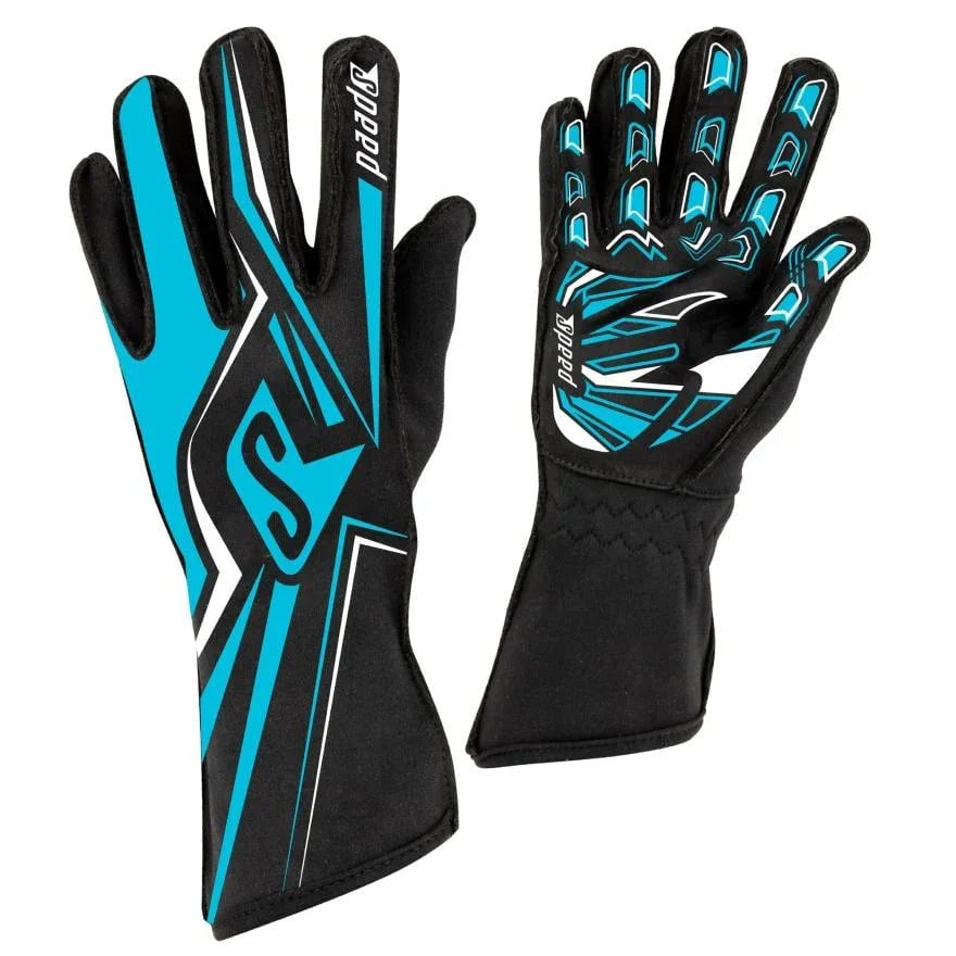 Speed handschoenen Melbourne 2.0 zwart lichtblauw - KartKings