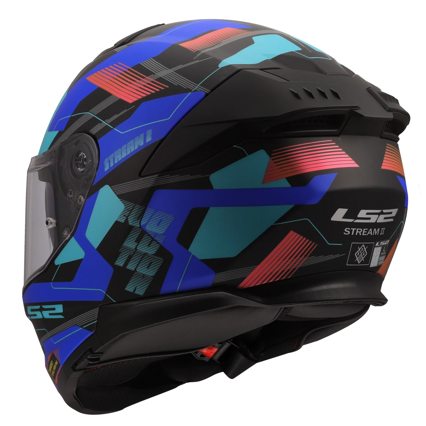 LS2 FF808 Stream II Mika zwart/blauw - KartKings