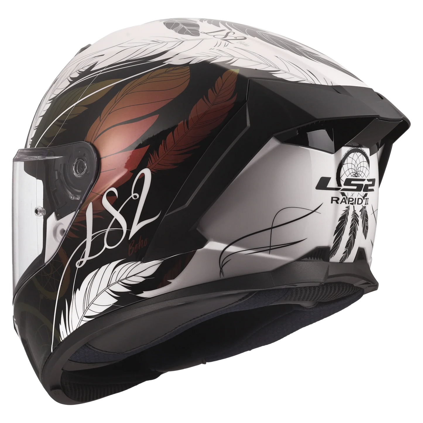 LS2 FF820 Rapid III Boho wit/zwart/roze - KartKings