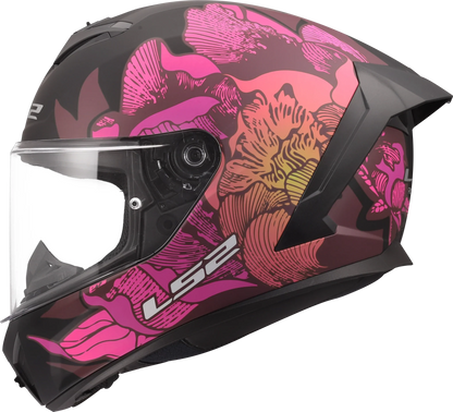 LS2 FF820 Rapid III poppies zwart/roze - KartKings