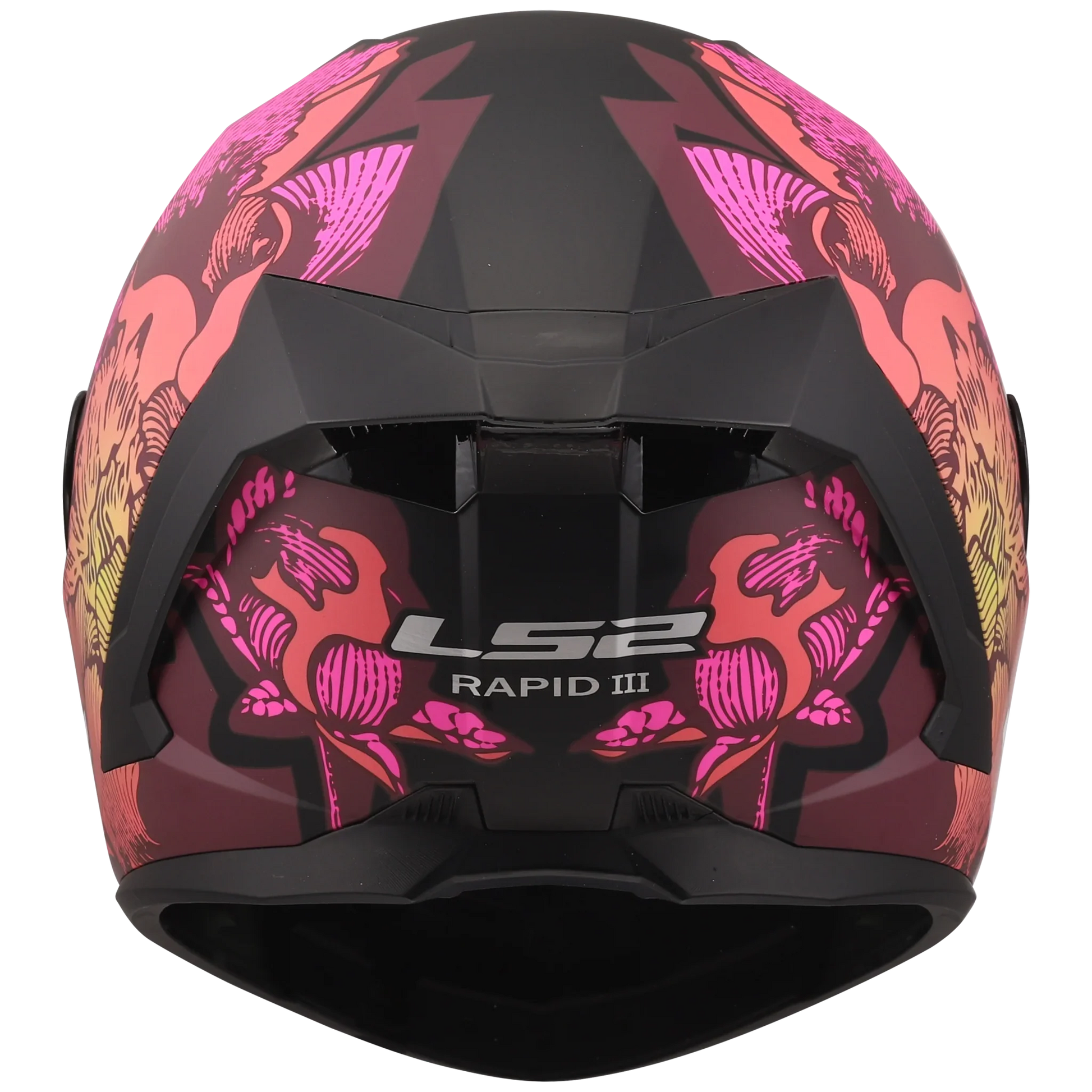 LS2 FF820 Rapid III poppies zwart/roze - KartKings