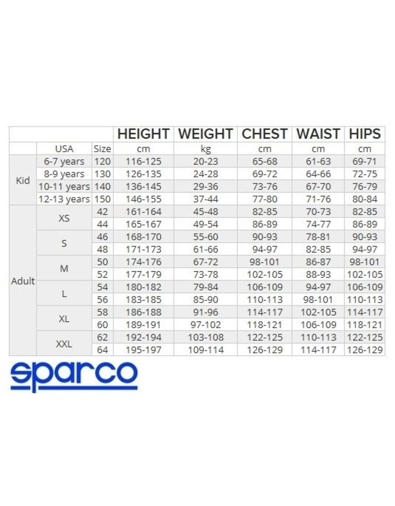 Sparco thunder overall blauw / geel