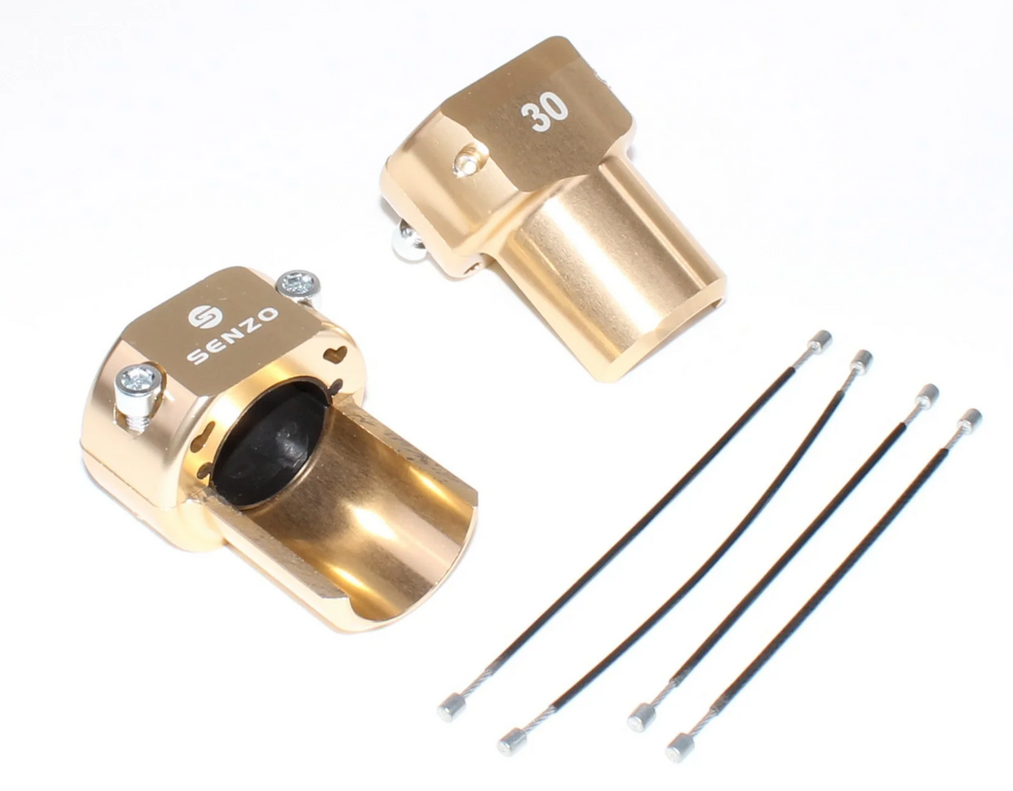 Set di protezioni per paraurti posteriore Senzo da 30 mm color oro