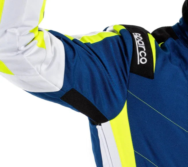 Sparco kerb advanced overall blauw/geel - KartKings