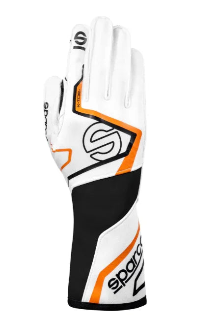 Sparco K-Tide+ FIA 8877-2022 kart handschoenen wit/oranje - KartKings