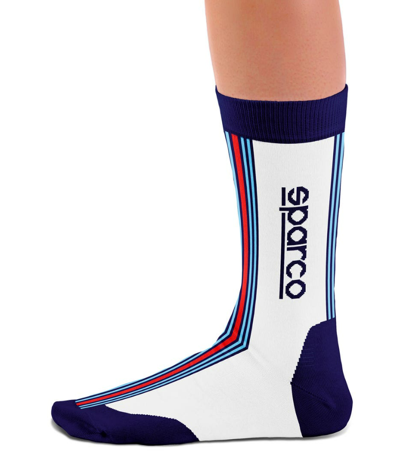 Sparco Martini Iconic design hoge sokken Wit / Blauw / Rood