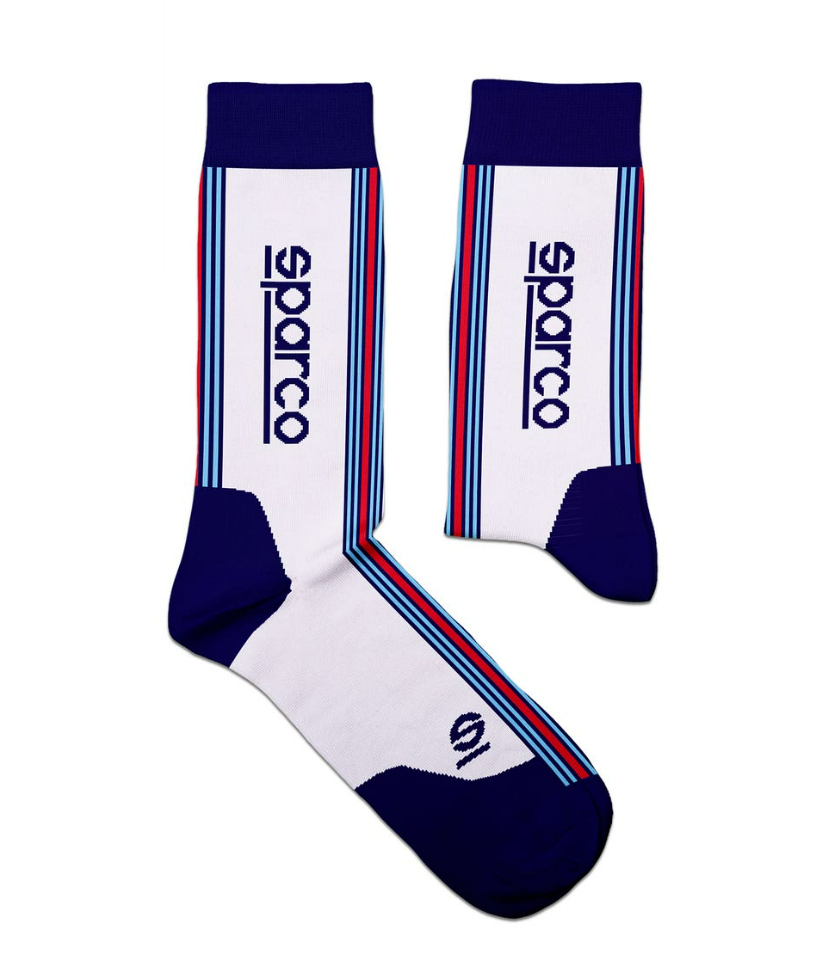 Sparco Martini Iconic design hoge sokken Wit / Blauw / Rood