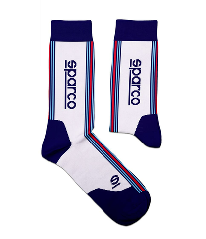 Sparco Martini Iconic design hoge sokken Wit / Blauw / Rood