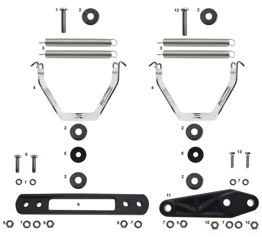 CRG uitlaat beugel set KZ schakel compleet - KartKings