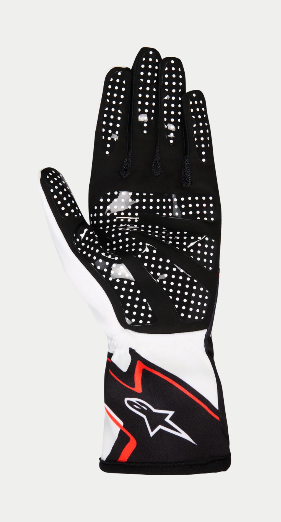 Guanto da kart Alpinestars k-race graphic 1 bianco/nero/arancione acceso