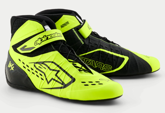 Scarpe da kart Alpinestars KX V3 omologate FIA, giallo fluorescente/nero
