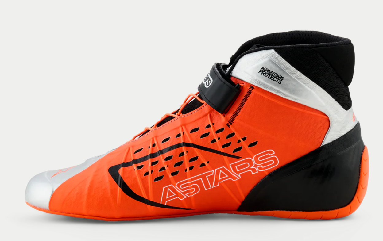 Scarpe da kart Alpinestars KX V3 omologate FIA arancioni/argento