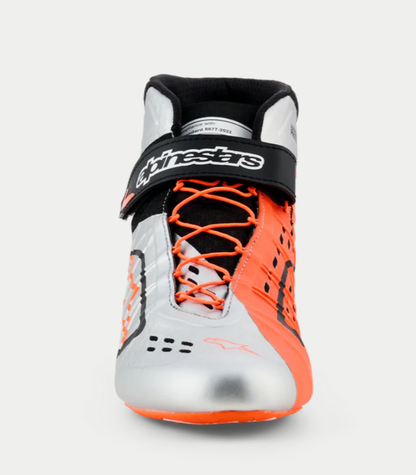 Scarpe da kart Alpinestars KX V3 omologate FIA arancioni/argento