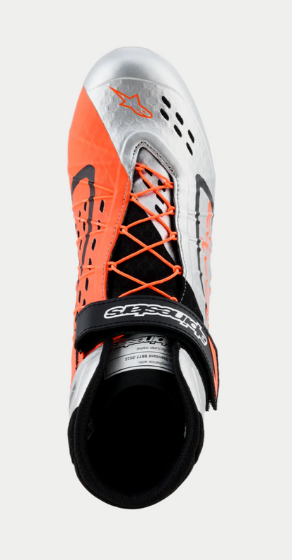Scarpe da kart Alpinestars KX V3 omologate FIA arancioni/argento
