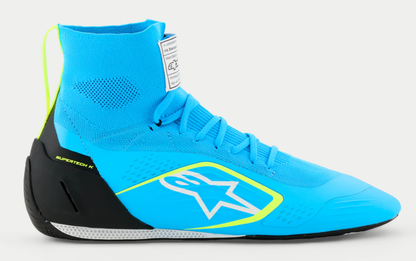 Scarpe da karting Alpinestars Supertech K FIA, azzurre/gialle fluorescenti