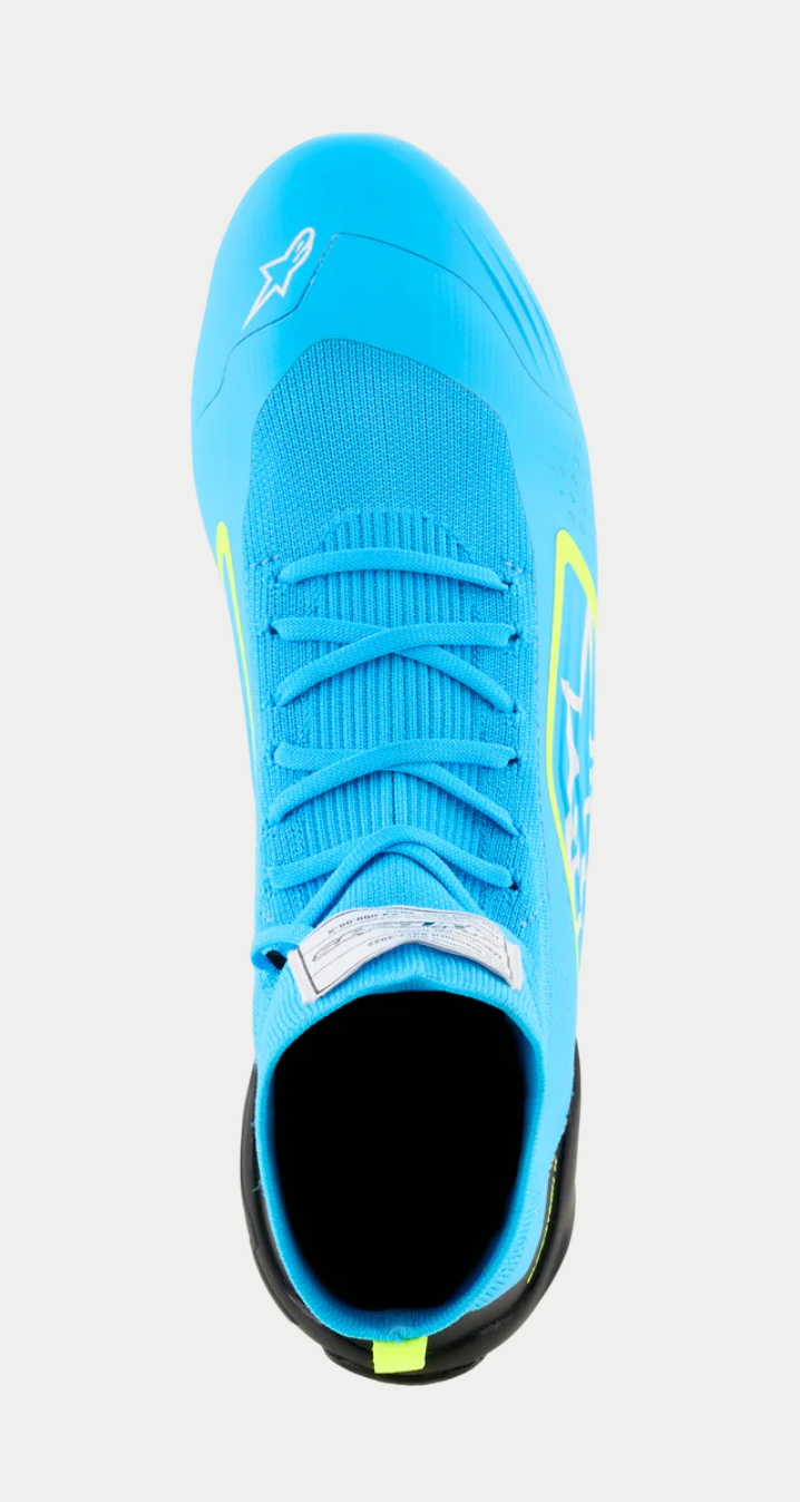 Scarpe da karting Alpinestars Supertech K FIA, azzurre/gialle fluorescenti