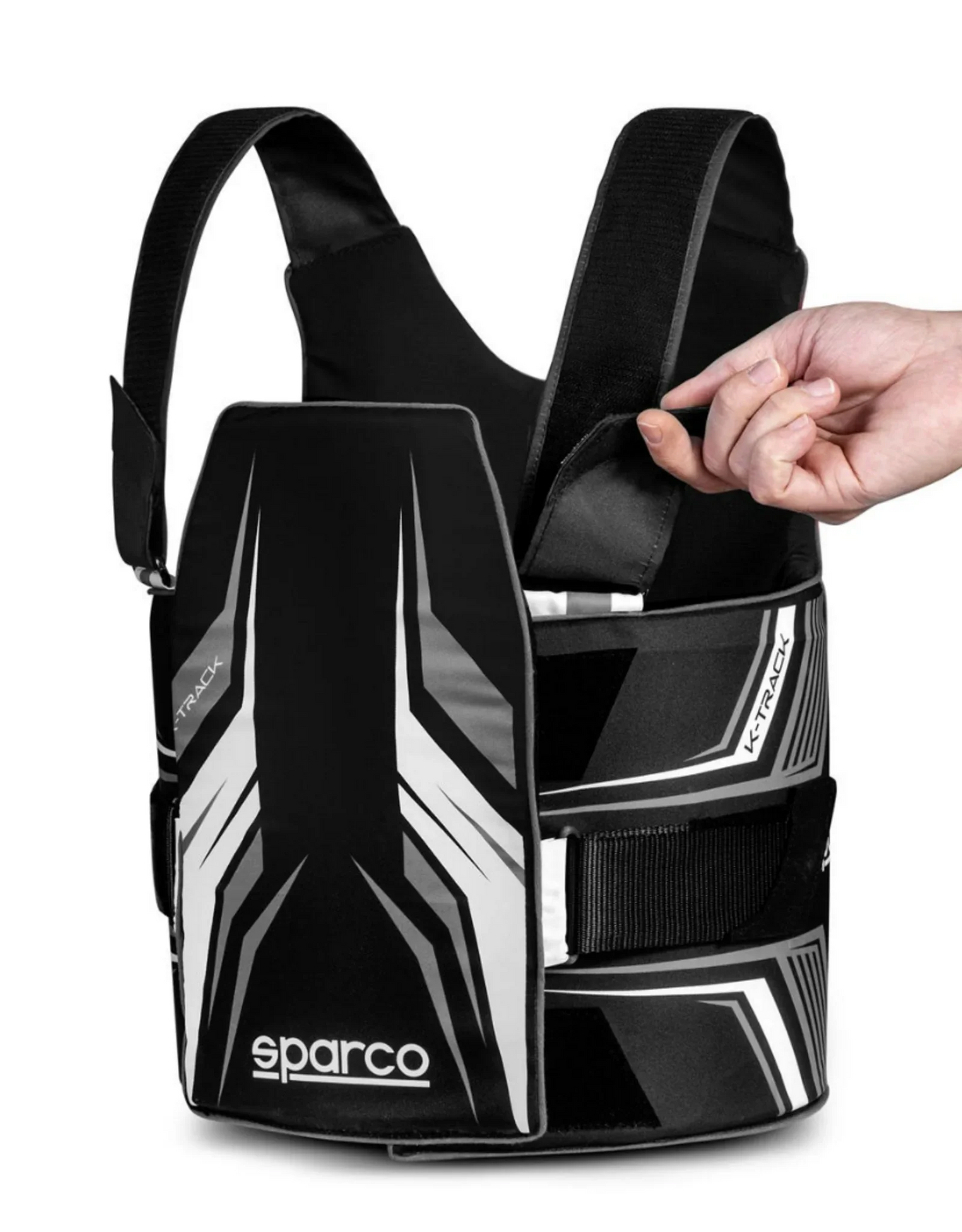Sparco K-Track FIA 8870-2018 ribbeschermer zwart/wit - KartKings